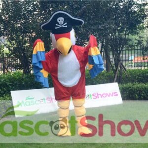Pirate Red Parrot Mascot Costume For Halloween Party