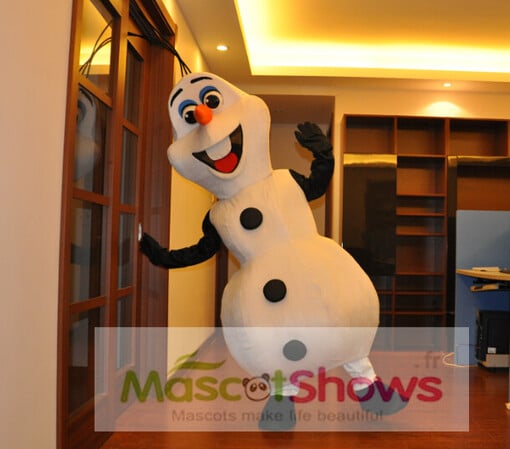 New Deluxe Frozen Snowman Olaf Mascot Costume With Black Sleeves
