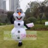 New Deluxe Frozen Snowman Olaf Mascot Costume With Black Sleeves