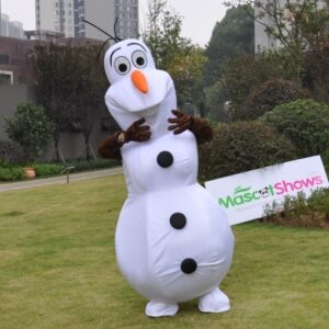 Smiling Adult Olaf Mascot Costume Cartoon Character Costume Snowman Clothing Christmas Party Suit